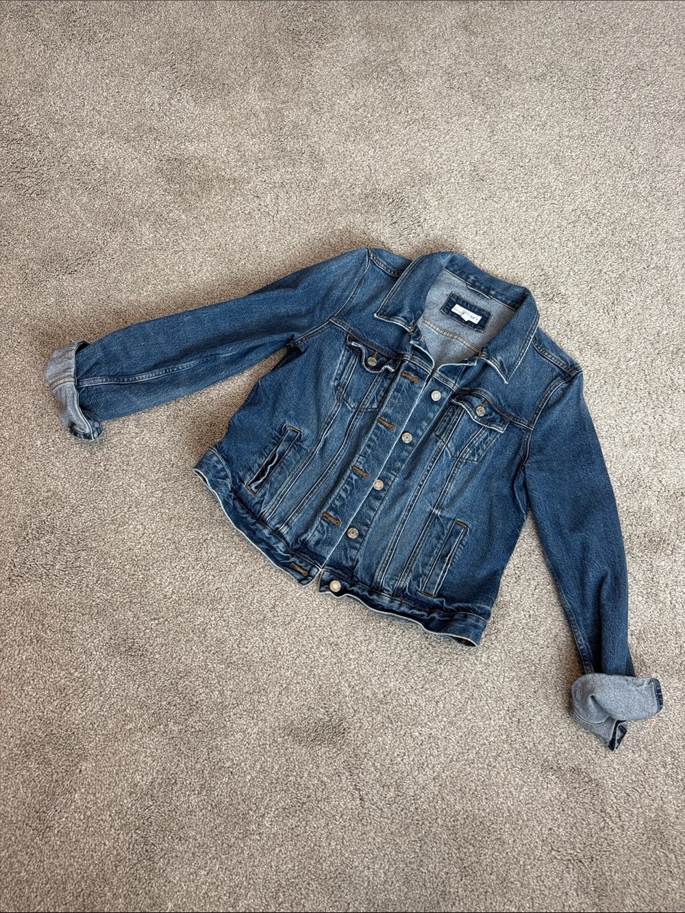 LOFT Distressed Blue Denim Jacket